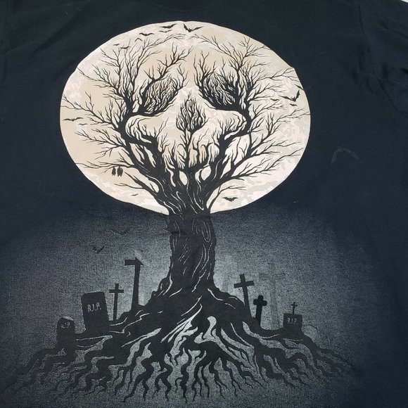 Fruit‎ Of The Loom Womens Black Cotton Short Sleeve Graphic T Shirt Size Medium - Picture 2 of 5